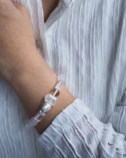 ALBA TRANSLUCENT SILVER GEMSTONE BRACELET