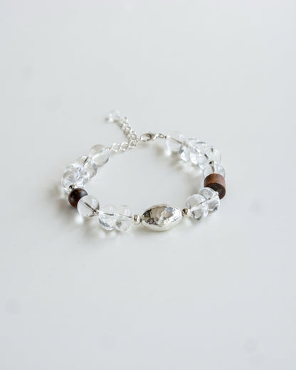 SILVA HAMMERED SILVER GEMSTONE BRACELET