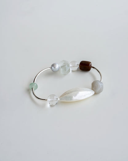 LUNA PEARLESCENT SILVER GEMSTONE BRACELET