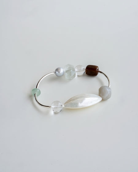 LUNA PEARLESCENT SILVER GEMSTONE BRACELET
