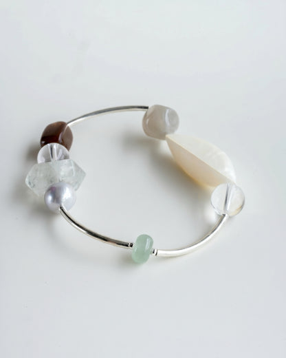 LUNA PEARLESCENT SILVER GEMSTONE BRACELET
