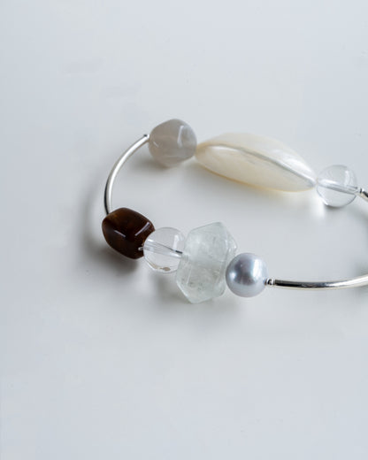 LUNA PEARLESCENT SILVER GEMSTONE BRACELET