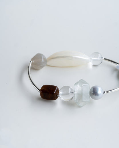 LUNA PEARLESCENT SILVER GEMSTONE BRACELET
