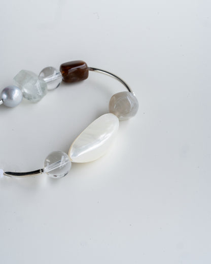 LUNA PEARLESCENT SILVER GEMSTONE BRACELET