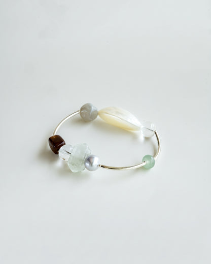 LUNA PEARLESCENT SILVER GEMSTONE BRACELET