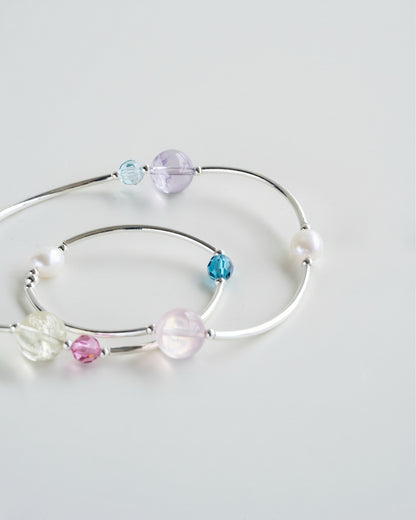 IRIS PRISMATIC SILVER GEMSTONE BRACELET
