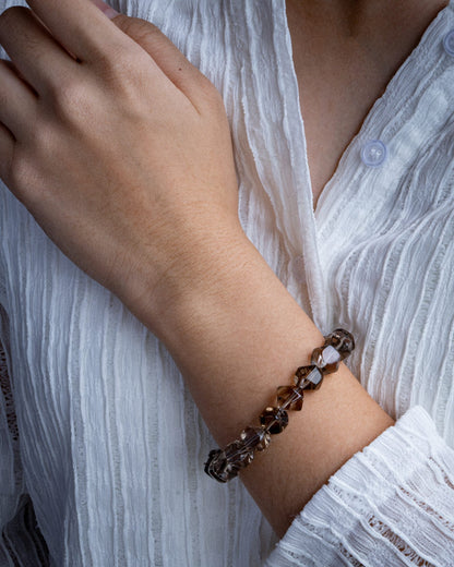 PETRA FACETED SMOKY GEMSTONE BRACELET