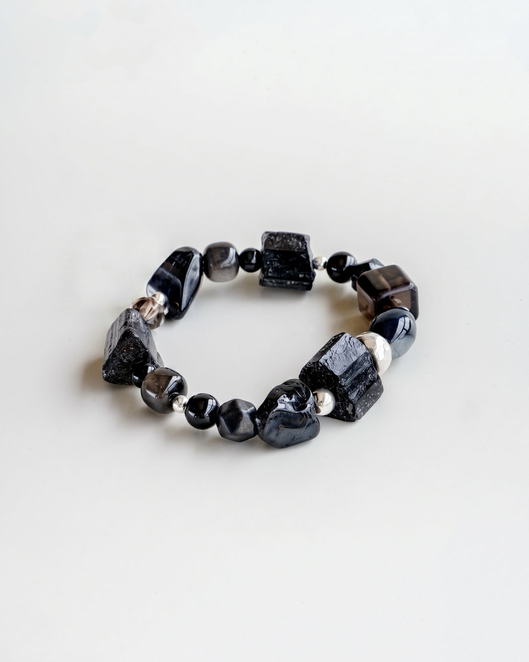 GAEA RAW SILVER GEMSTONE BRACELET