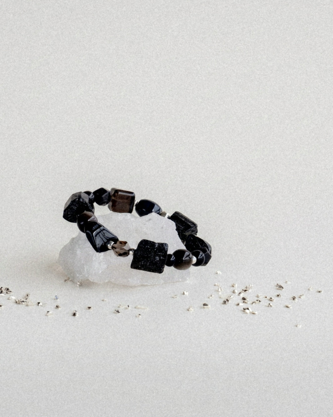 GAEA RAW SILVER GEMSTONE BRACELET