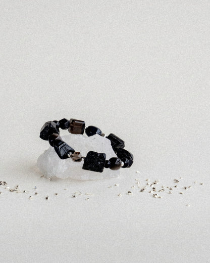 GAEA RAW SILVER GEMSTONE BRACELET