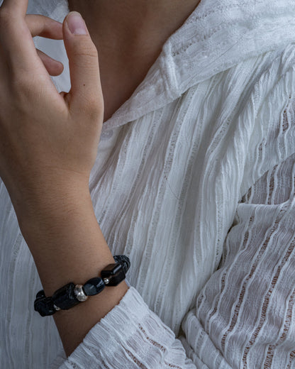 GAEA RAW SILVER GEMSTONE BRACELET