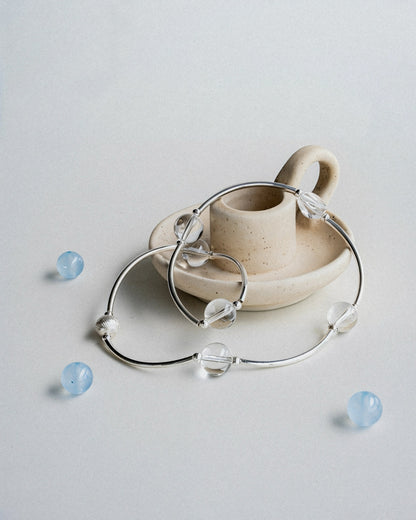 ONA PARALLEL-GLACIAL SILVER GEMSTONE BRACELET